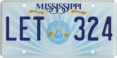 MS license plate LET324