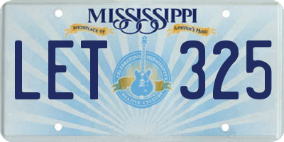 MS license plate LET325