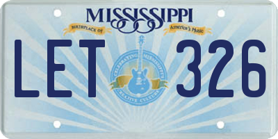 MS license plate LET326
