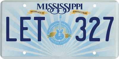 MS license plate LET327