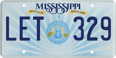MS license plate LET329