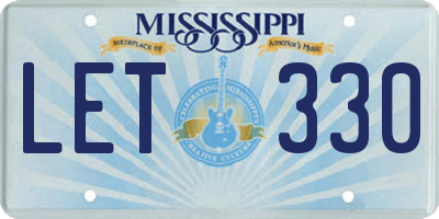 MS license plate LET330