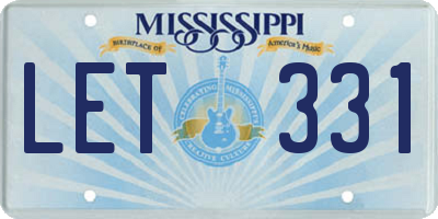 MS license plate LET331