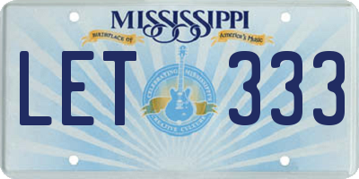 MS license plate LET333