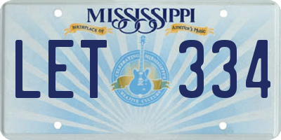 MS license plate LET334