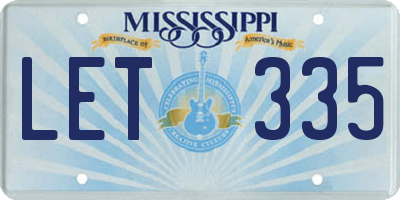 MS license plate LET335