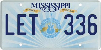 MS license plate LET336