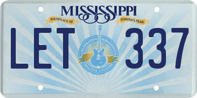 MS license plate LET337