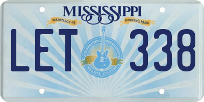 MS license plate LET338