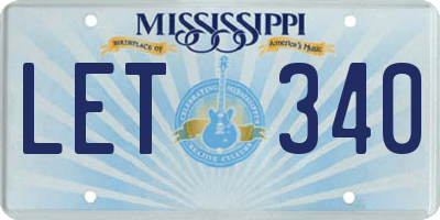 MS license plate LET340