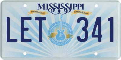 MS license plate LET341