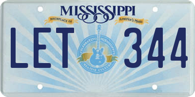 MS license plate LET344