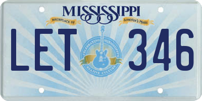 MS license plate LET346