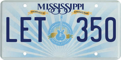 MS license plate LET350