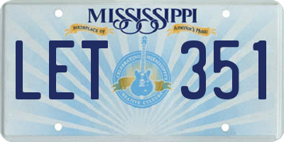 MS license plate LET351