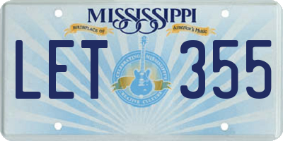 MS license plate LET355