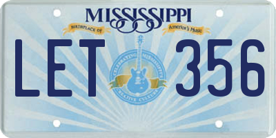 MS license plate LET356