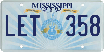MS license plate LET358