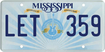 MS license plate LET359