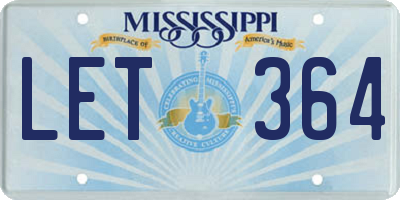 MS license plate LET364