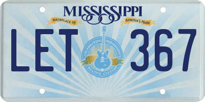 MS license plate LET367