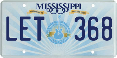 MS license plate LET368