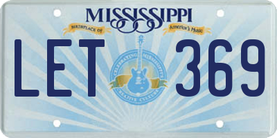 MS license plate LET369