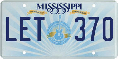 MS license plate LET370