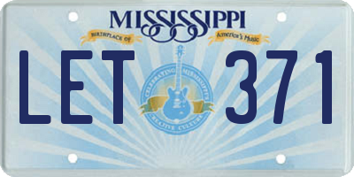 MS license plate LET371