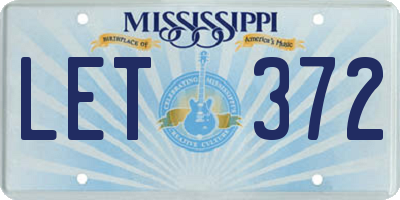 MS license plate LET372