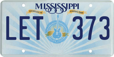 MS license plate LET373