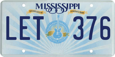 MS license plate LET376