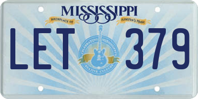 MS license plate LET379