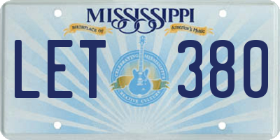 MS license plate LET380