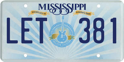 MS license plate LET381