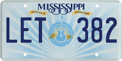 MS license plate LET382