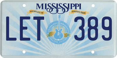 MS license plate LET389