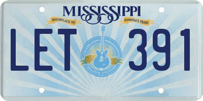 MS license plate LET391