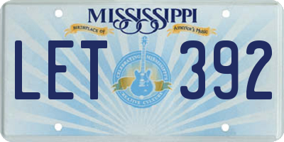 MS license plate LET392