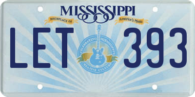 MS license plate LET393