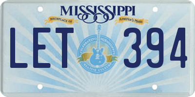 MS license plate LET394