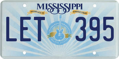 MS license plate LET395