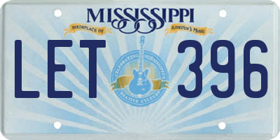 MS license plate LET396