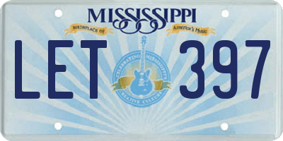 MS license plate LET397