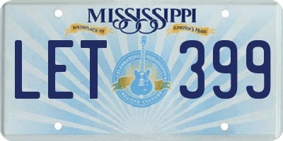MS license plate LET399