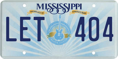 MS license plate LET404