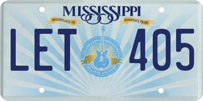 MS license plate LET405
