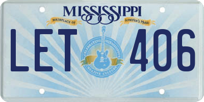 MS license plate LET406