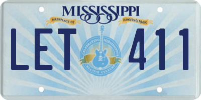 MS license plate LET411