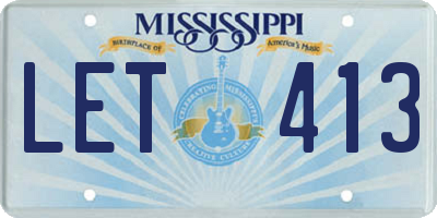 MS license plate LET413